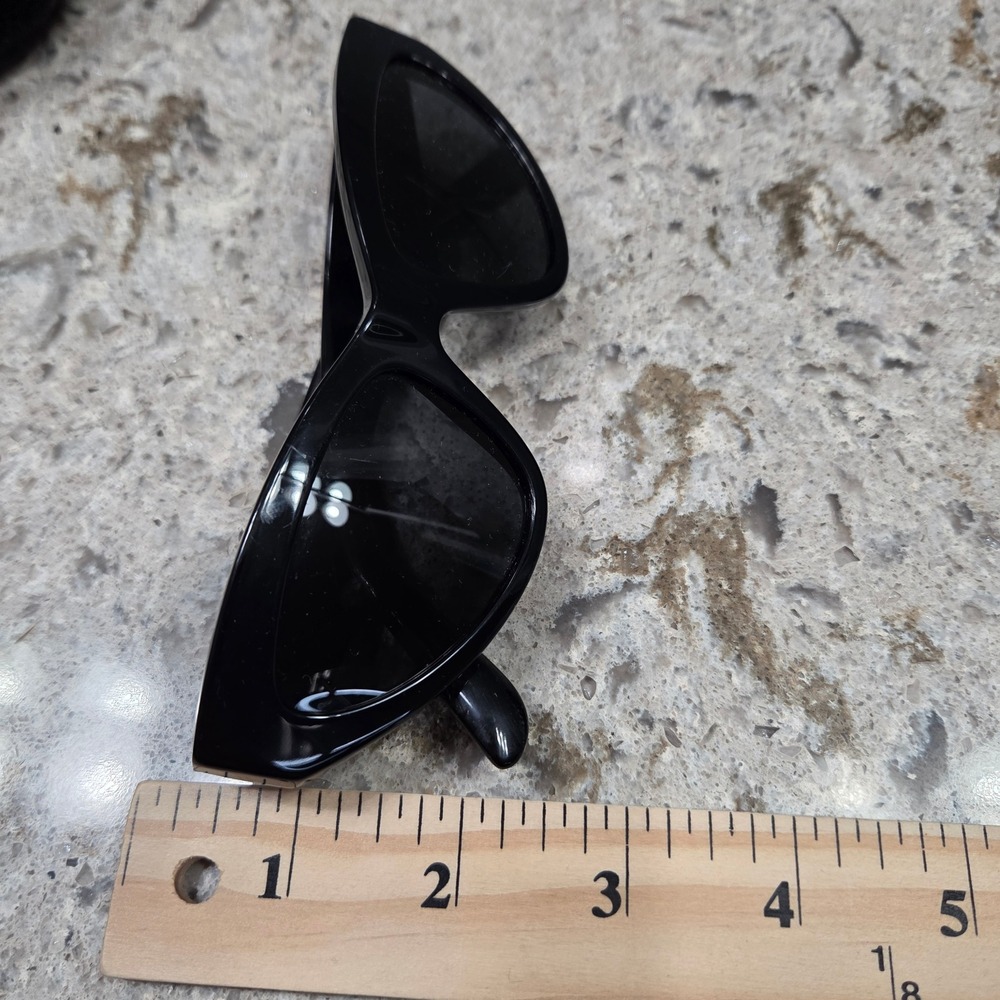 Dolce & Gabbana Black Cat Eye Sunglasses Gold DG Logo DG4362 - Picture 4 of 9